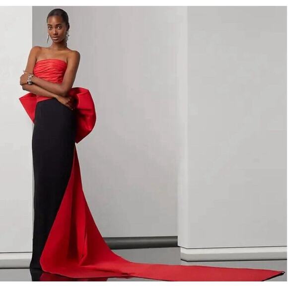 Ralph Lauren Collection Silk Red Bow Train Faille Blouse Bustier Top Corset $3k - Picture 3 of 16